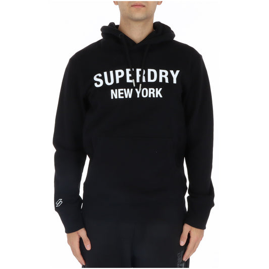 Superdry Felpa con Cappuccio Uomo Nero Stampa Maniche Lunghe Tasche Anteriori Cotone 58% Elastan 3% Poliestere 39% Autunno Inverno M2013087A