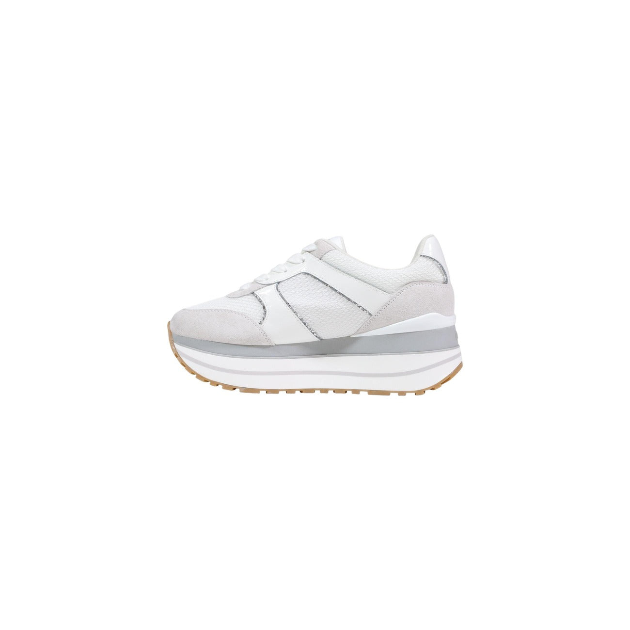 Sneakers Liu Jo Maxi Wonder Plus; Bianco, Mix Ecopelle e Suede. Suola platform 5 cm con logo, soletta morbida, struttura leggera. Versatile e contemporanea, 4 stagioni.