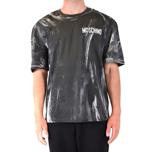 Moschino T-Shirt Uomo Nera Manica Corta Scollo Tondo 100% Cotone Primavera/Estate EBO_328