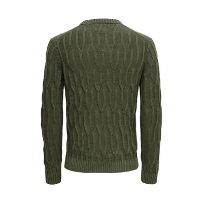 Only & Sons Maglia Uomo Verde Manica Lunga Cotone 100% Autunno Inverno 22023219
