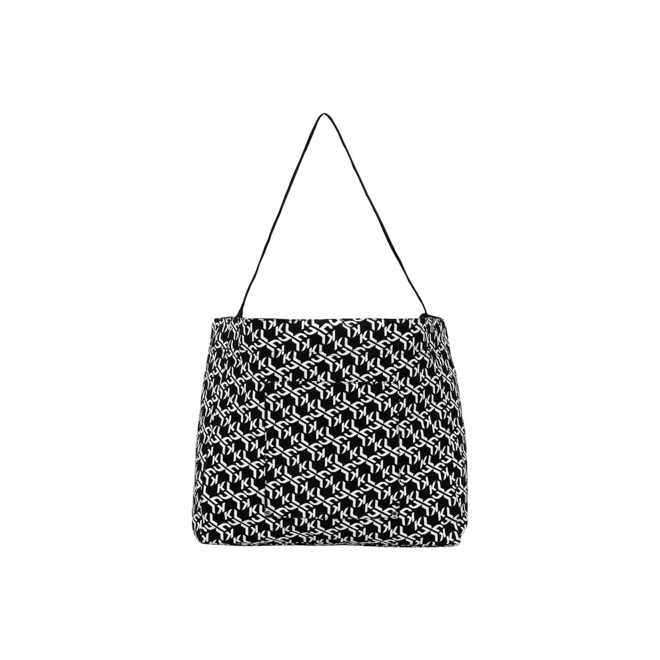 Borsa shopper donna Karl Lagerfeld Jeans modello KLJ EW REVERSIBLE SHOPPER MONO nera reversibile con logo