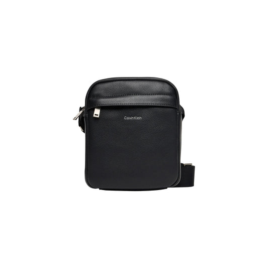 Borsello Calvin Klein uomo nero con cerniera 100% poliuretano 18x23x7 cm - vista frontale
