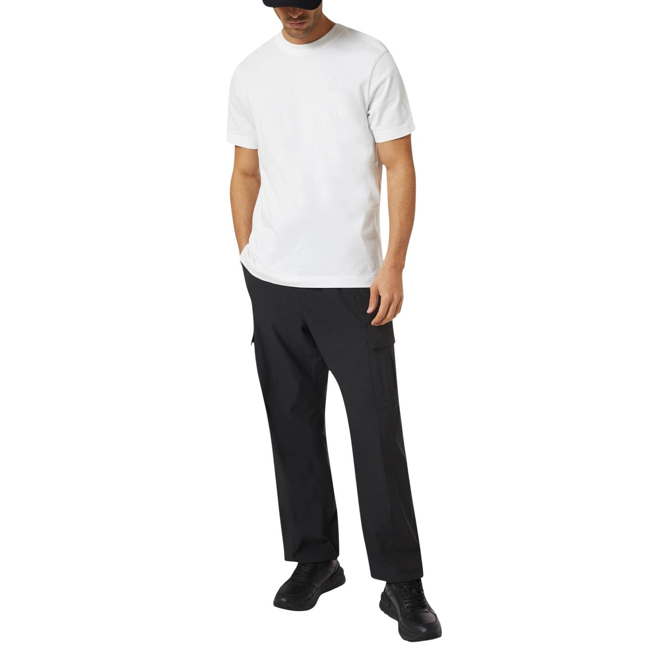 Calvin Klein Jeans T-shirt Uomo Bianca Maniche Corte Scollo Tondo - T-shirt Cotone