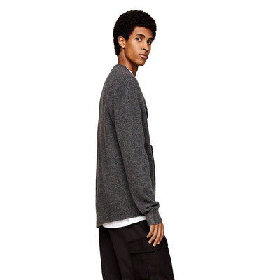 Tommy Jeans Maglia Uomo Grigio Stampa Scollo Tondo Manica Lunga Lana Acrilico Autunno Inverno B_44583