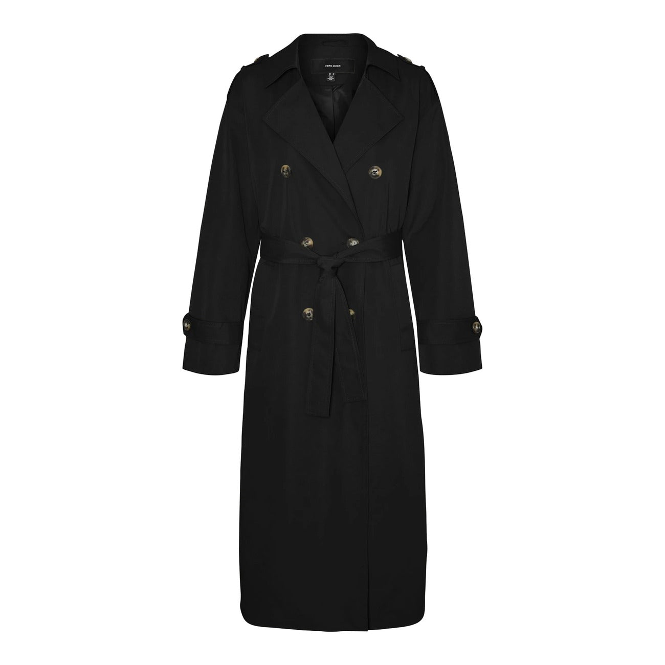 Vero Moda Cappotto Donna Nero Bottoni Maniche Lunghe Tasche Anteriori Poliestere 100% Primavera Estate 10300263