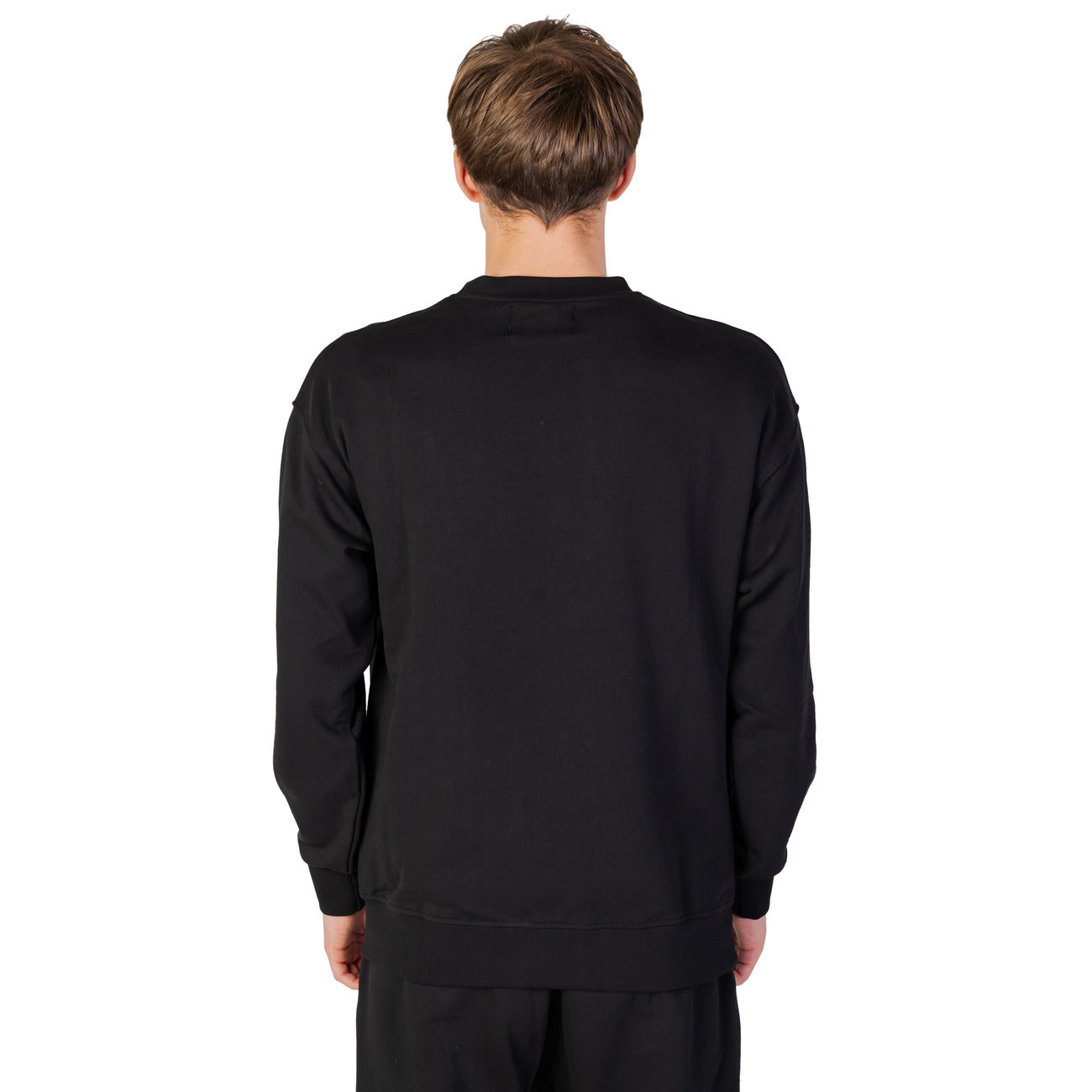 Underclub Felpa Uomo Nera con Stampa Maniche Lunghe Scollo Tondo in Cotone 100% Autunno/Inverno 23IUC80041