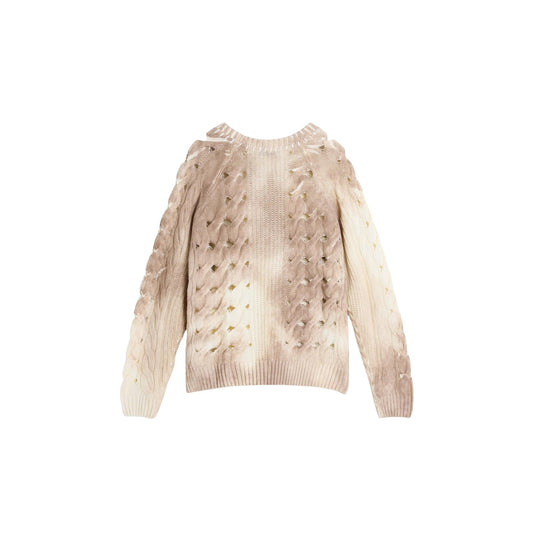 Maglia Desigual donna beige manica lunga - vista posteriore retro
