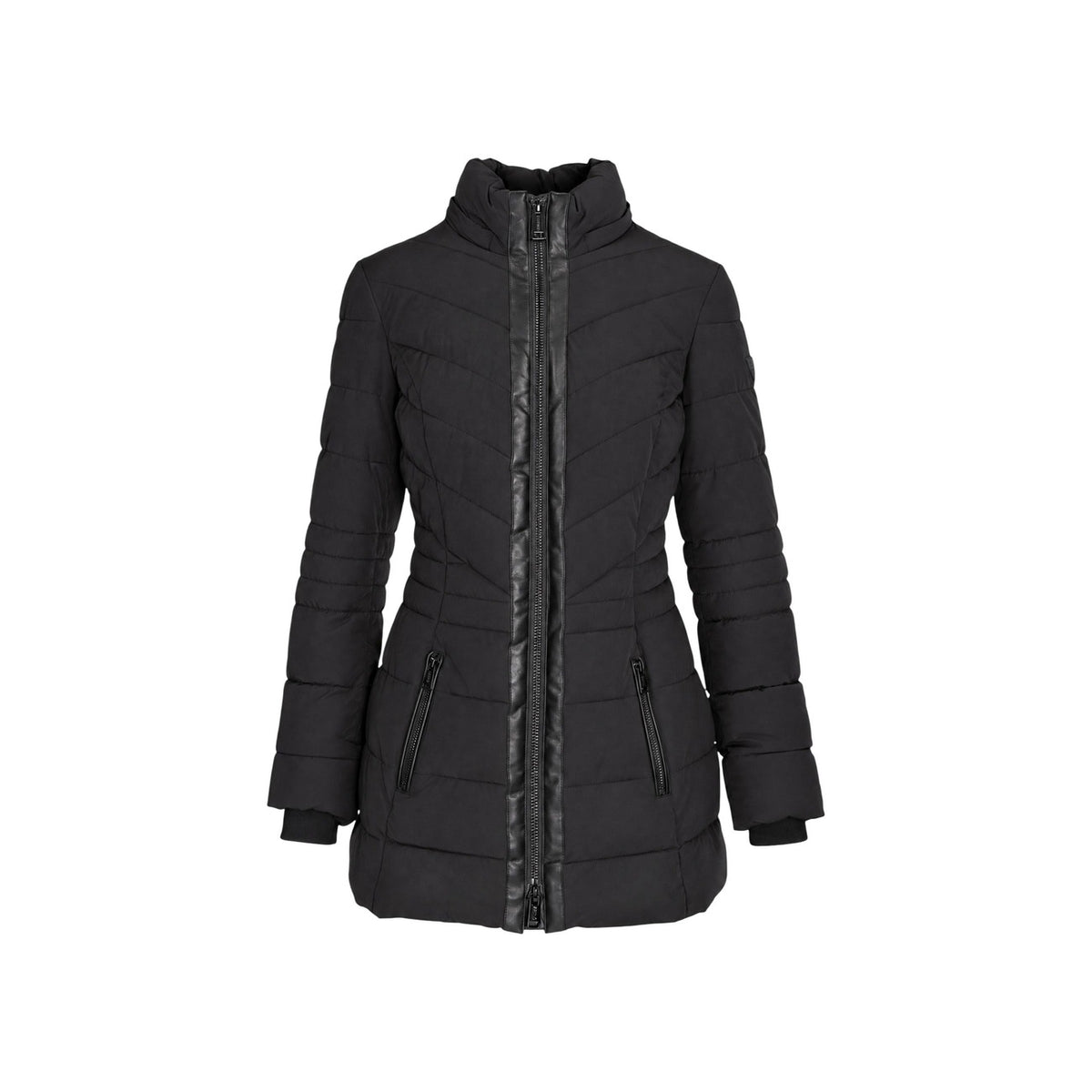 Piumino nero donna Guess – Giacca trapuntata slim fit Jolanda Stretch Puff W6BL77 W4713.