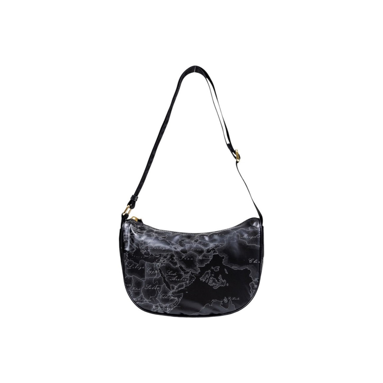 Alviero Martini Prima Classe Borsa Donna Nera a Mano con Cerniera - Borsa Poliuretano Poliestere Cotone Tasca Interna 26x22x8cm