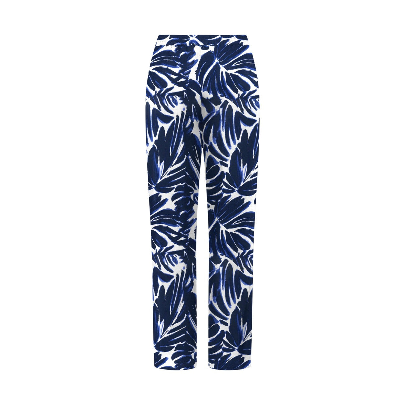 Pantaloni Palazzo Only; Stampa a Foglie. 100% Viscosa, gamba ampia, cintura coordinata inclusa. Tessuto fresco e traspirante. Look casual-raffinato per la Primavera/Estate. Vista posteriore 