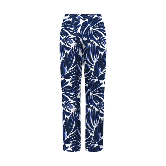 Pantaloni Palazzo Only; Stampa a Foglie. 100% Viscosa, gamba ampia, cintura coordinata inclusa. Tessuto fresco e traspirante. Look casual-raffinato per la Primavera/Estate. Vista posteriore 
