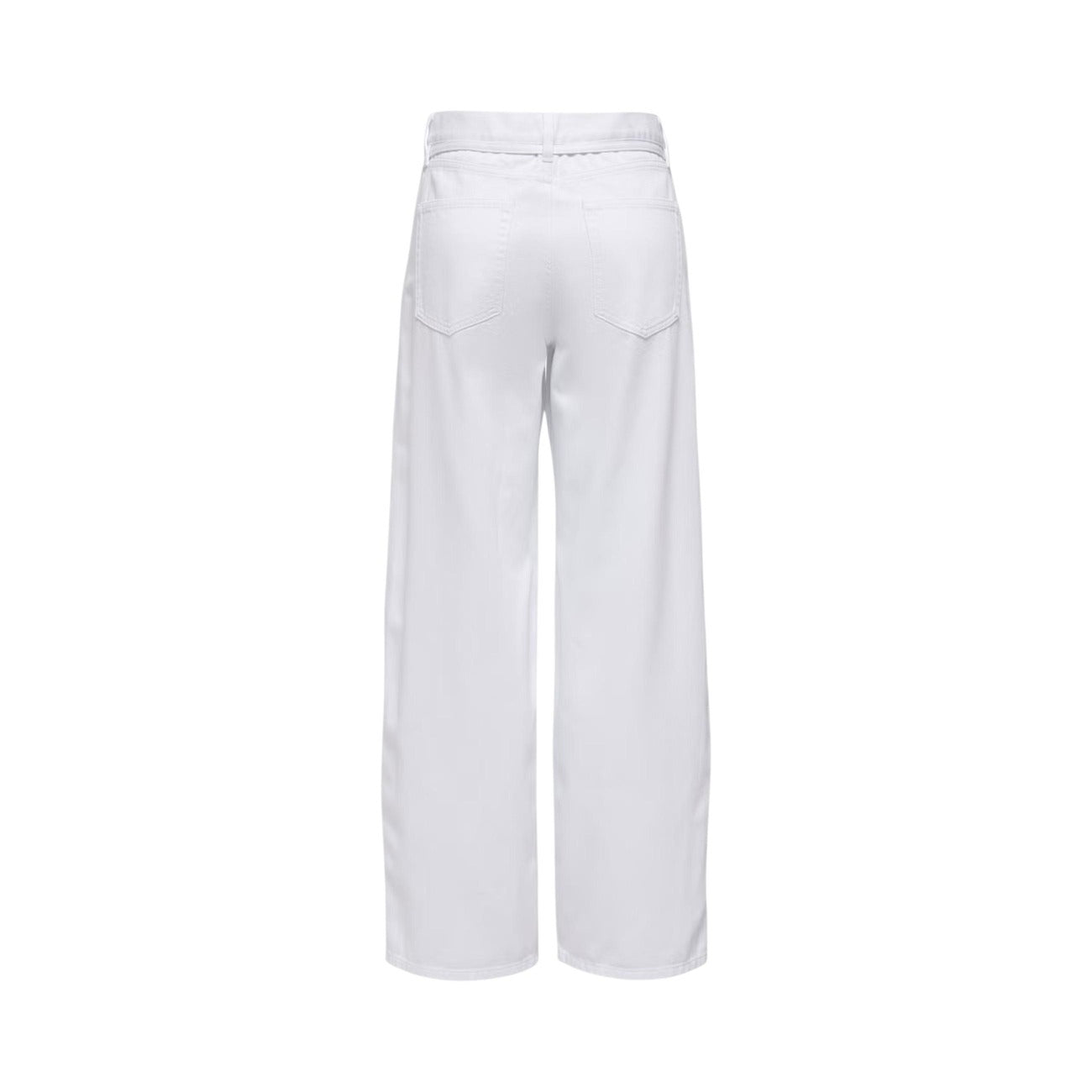 Jeans bianchi Only donna Balloon Fit 15363227. Jeans a vita media in 100% cotone denim bianco con cintura in coordinato, 5 tasche, taglio morbido a palloncino, pantaloni jeans estivi traspiranti Primavera/Estate.