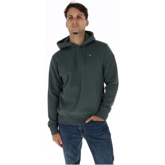Felpa uomo Napapijri verde con cappuccio – Felpa sportiva con logo ricamato Napapijri NP0A8A61G1S1.