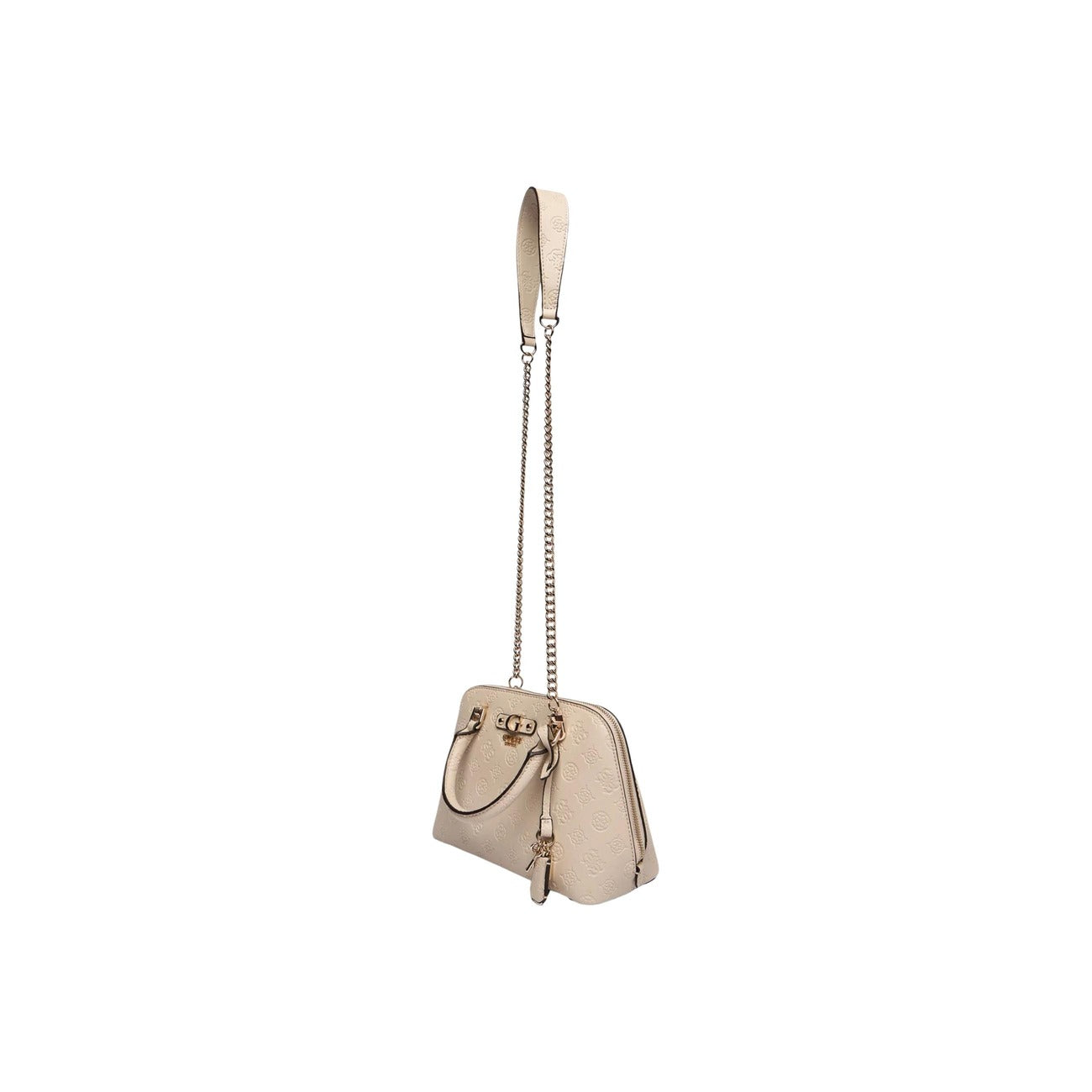 Borsa Guess donna beige a mano - vista laterale con tracolla
