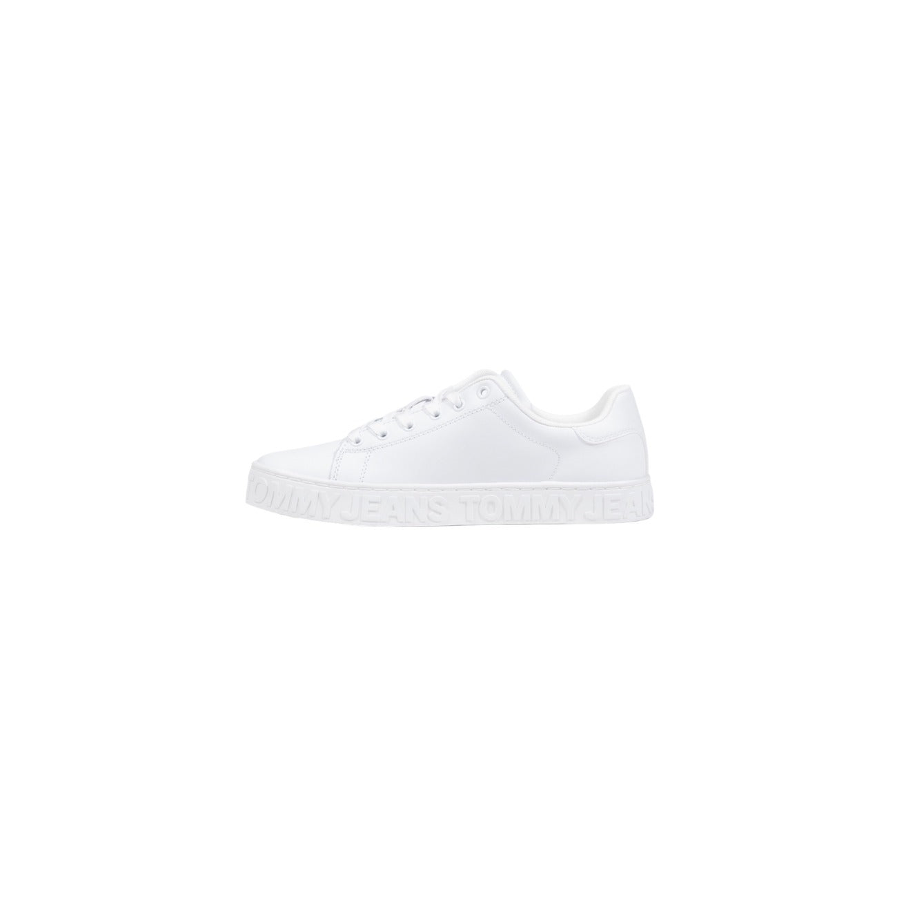 Tommy Hilfiger Jeans Sneakers Donna Bianche con Lacci - Sneakers Pelle Poliuretano Basse Sportive