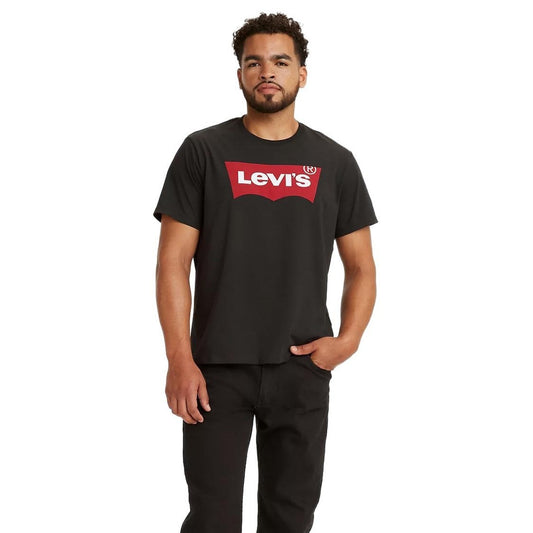 T-shirt Levi's Uomo Nera; 100% Cotone Jersey. Stampa grafica, maniche corte, scollo tondo. Vestibilità regolare/attillata, lavabile a 30°C. Stile casual intramontabile. Vista frontale 
