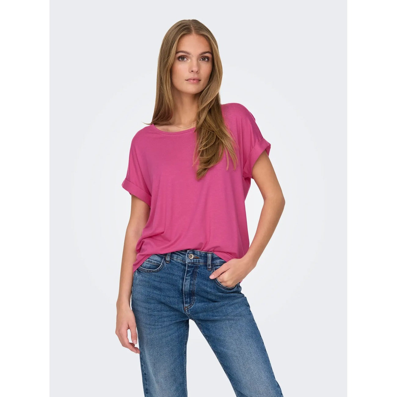 Only T-Shirt Donna Bianca Manica Corta Scollo Tondo 75% Viscosa 20% Poliestere 5% Elastan Primavera/Estate 15106662