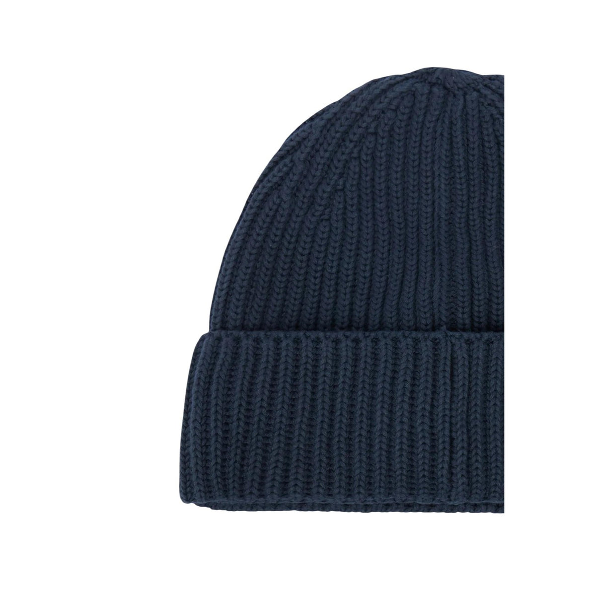 Berretto cotone uomo Tommy Jeans AM0AM14865C1G. Cappello da cuffia a coste in puro cotone blu e nero con risvolto e scritta logo Tommy Jeans.