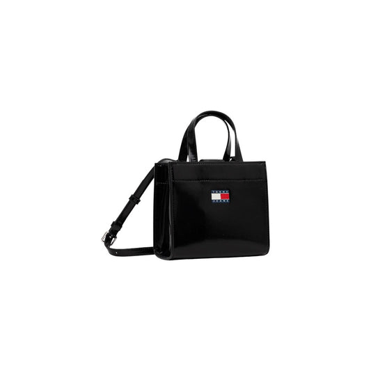 Tommy Hilfiger Jeans Borsa Donna Nero Mano Tracolla Bottone Tasca Interna Poliuretano 100% Autunno Inverno AW0AW17870