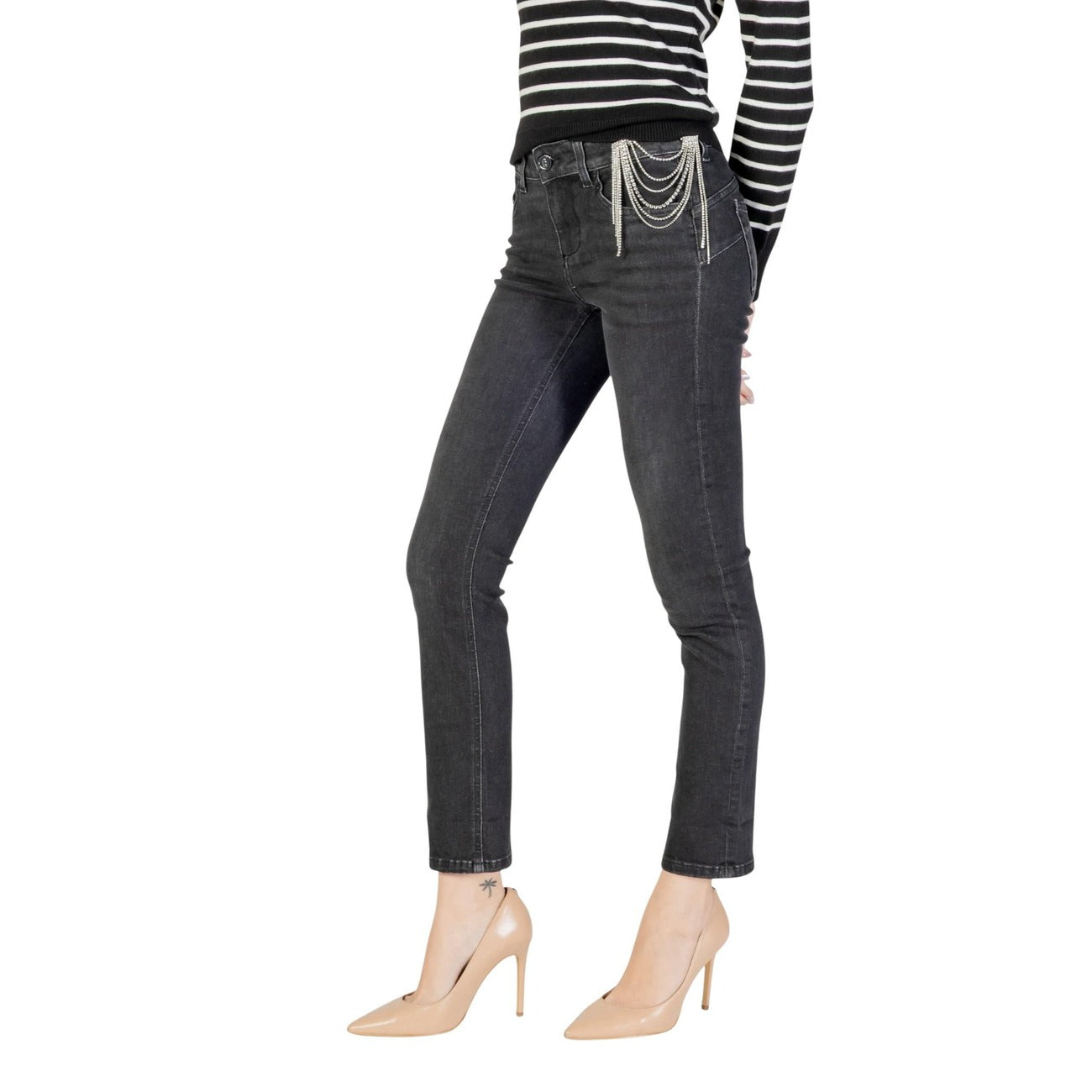 Liu Jo Jeans Donna Nero Zip Bottone Tasche Anteriori Posteriori Cotone 82% Poliestere 16% Elastan 2% Autunno Inverno UF5006 D4797