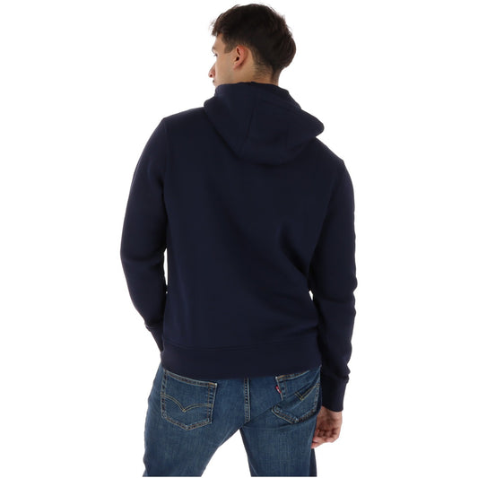 Felpa Napapijri Balis con cappuccio uomo blu NP0A8A611761. Hoodie sportiva da uomo in cotone con vestibilità classica, coulisse regolabile, maniche lunghe e logo Napapijri ricamato.