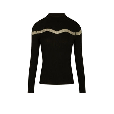 Morgan De Toi Maglia Donna Nera Maniche Lunghe Scollo Tondo - Maglia Poliestere