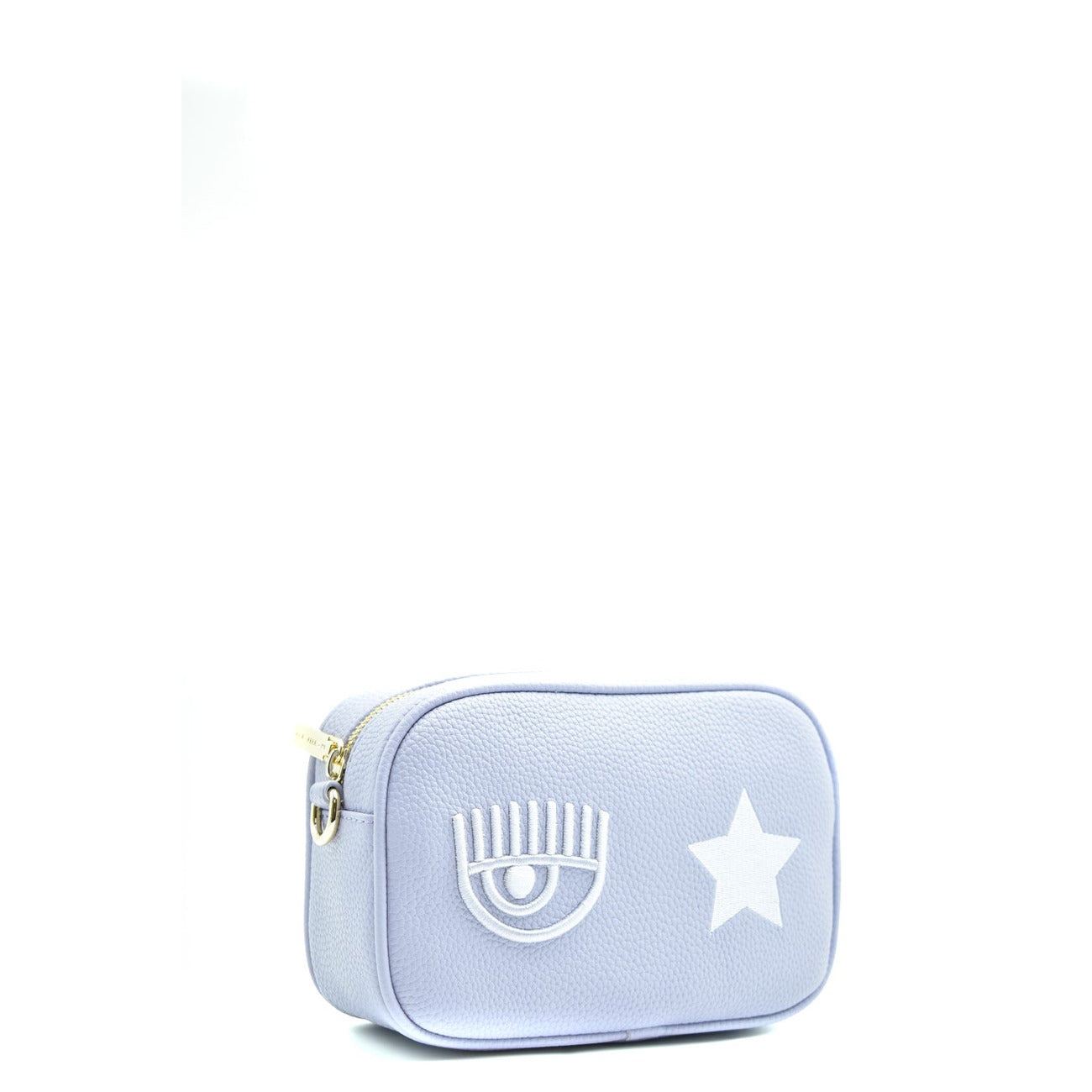 Chiara Ferragni Women's Light Blue Shoulder Bag - Zippered Bag with Internal Pockets