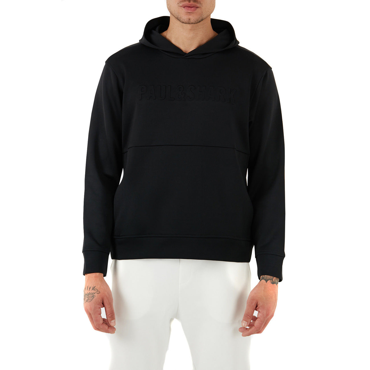 Paul&shark Felpa Uomo Nera con Cappuccio Maniche Lunghe in Cotone 100% Autunno/Inverno B_44604