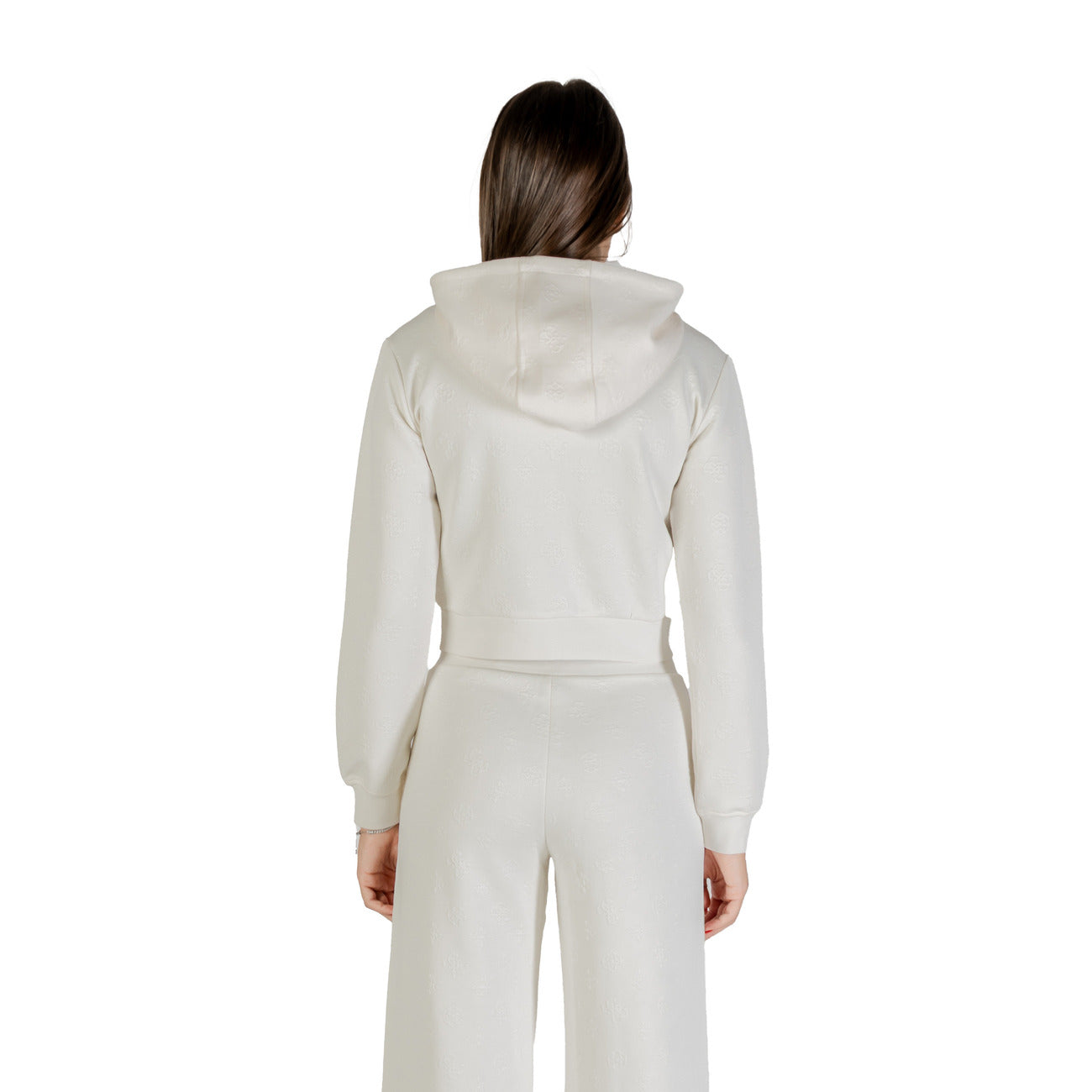 Guess Active Felpa Zip Donna Bianca V5YQ06 KBSL2 - Cotone 23%