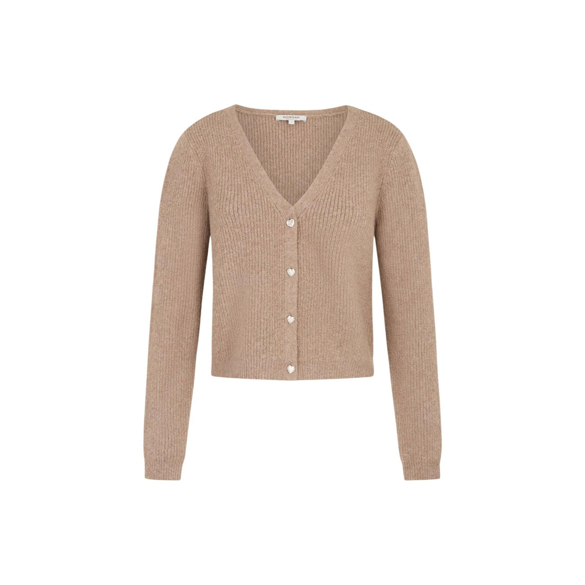 Cardigan donna Morgan De Toi beige – Maglia mezza stagione con bottoni sulla schiena 242-MIMO.