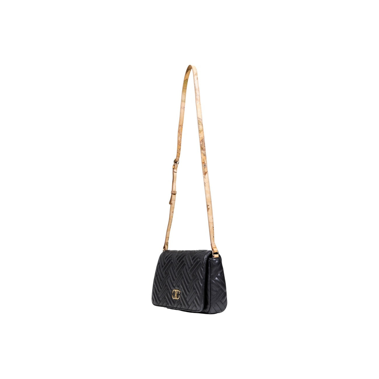 Borsa Tracolla Donna Alviero Martini Prima Classe Nera - Stampa Geo Iconica