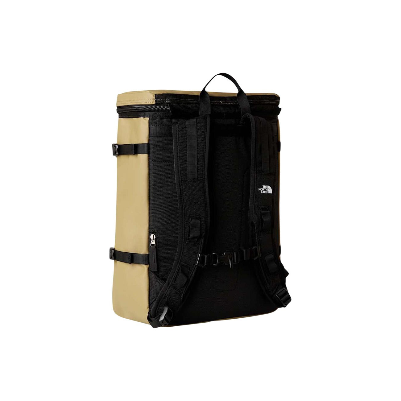 Zaino The North Face Base Camp Fuse Box; Colore Beige; Materiale tecnico ultra-resistente. Scomparto laptop 15", cinghie di compressione, tasca esterna frontale. Misure 33x46x15 cm. Ideale per ufficio, università e viaggi. Vista posteriore 