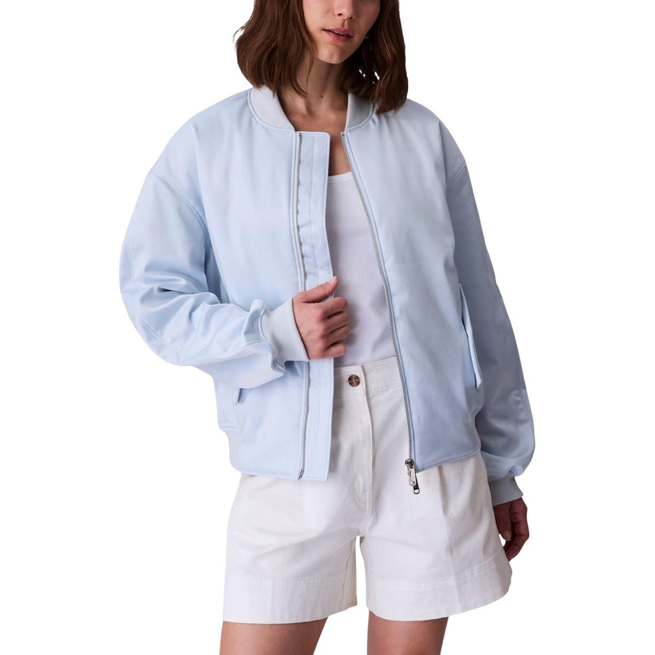 Calvin Klein Jeans Giacca Donna Nero Cerniera Manica Lunga Scollo Tondo Tasche Anteriori Poliestere 100% Autunno Inverno LV044C530G