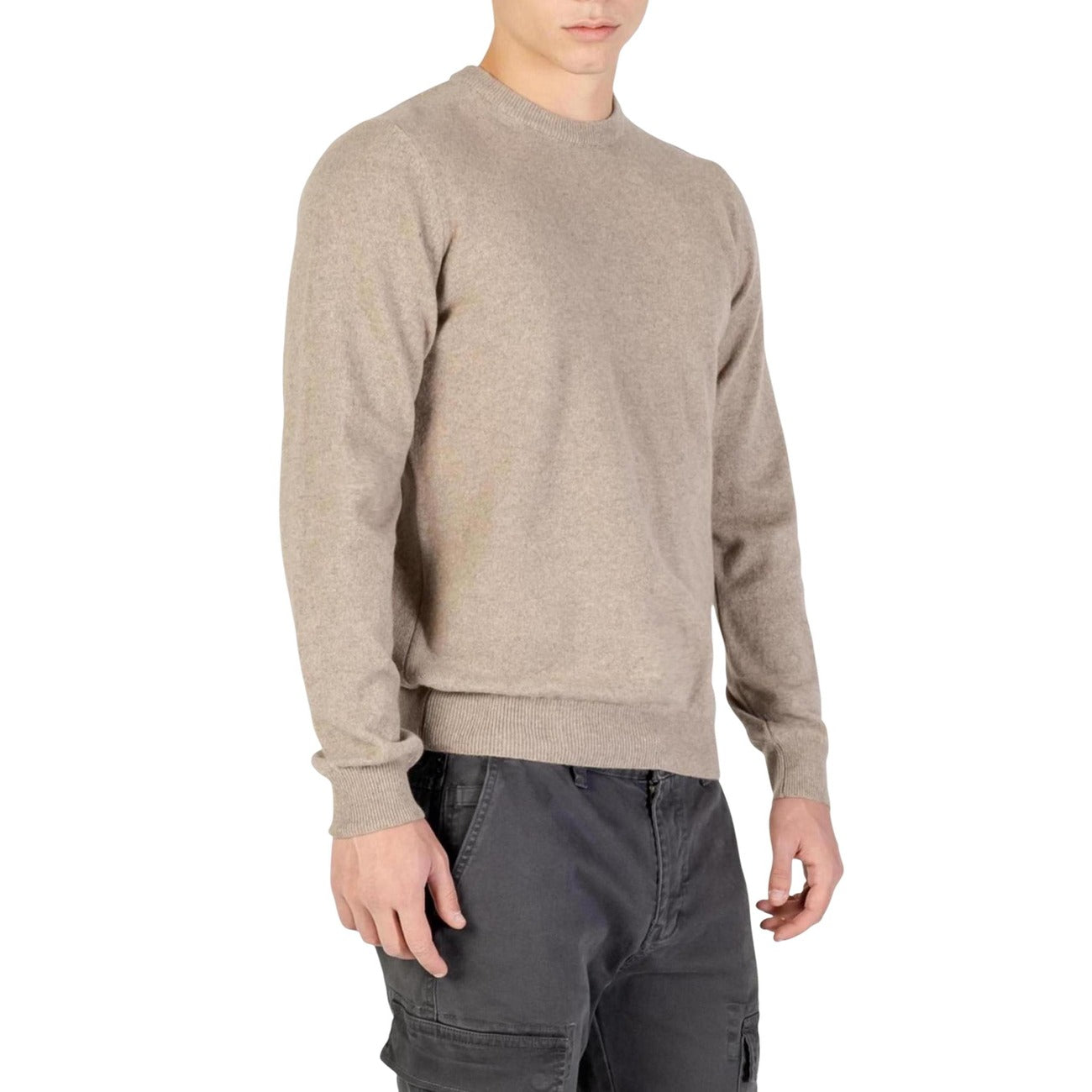 Yos Maglia Uomo Beige Maniche Lunghe Scollo Tondo - Maglia Cashmere
