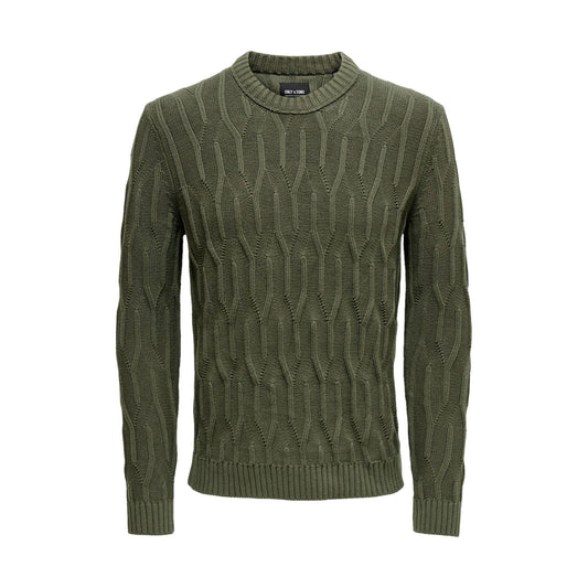 Only & Sons Maglia Uomo Verde Manica Lunga Cotone 100% Autunno Inverno 22023219