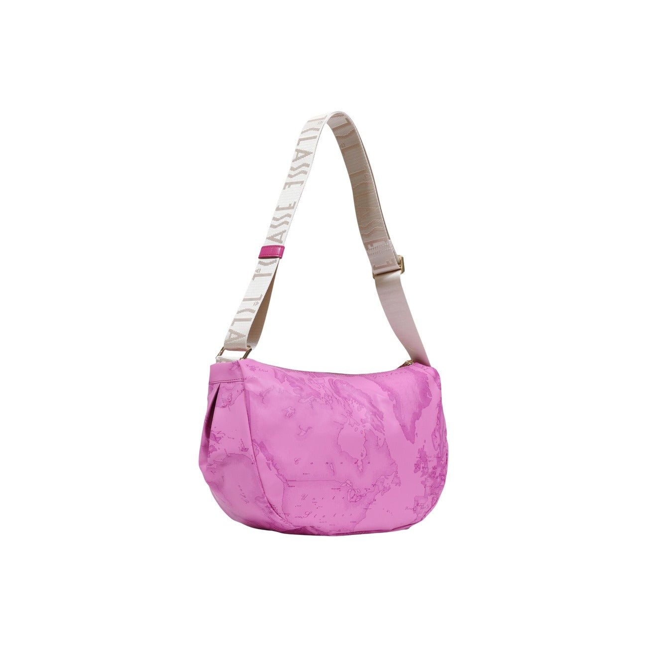 Borsa Geo Alviero Martini Fuxia; 58% Poliestere, 42% Poliuretano. Tracolla removibile, chiusura zip, tasca interna. Borsa a mano e crossbody resistente e leggera per la PE26. Vista posteriore 