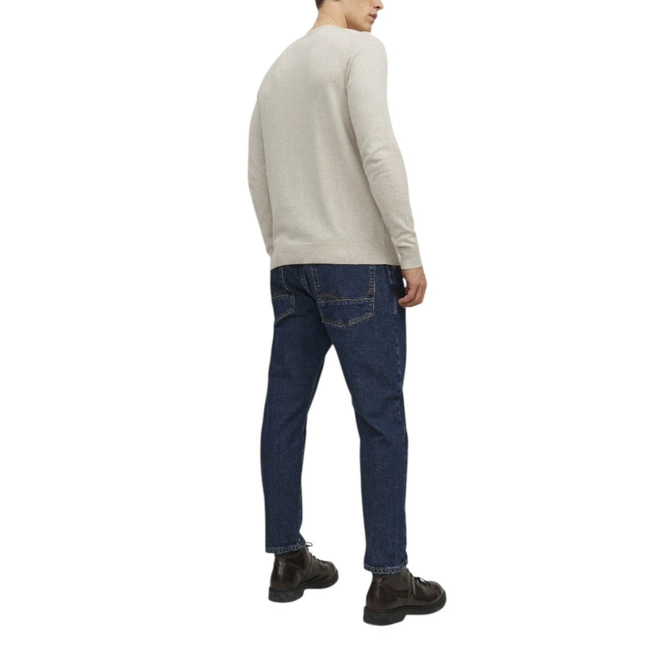 Jack & Jones Maglia Uomo Beige Manica Lunga Cotone Nylon Viscosa Primavera Estate 12208364