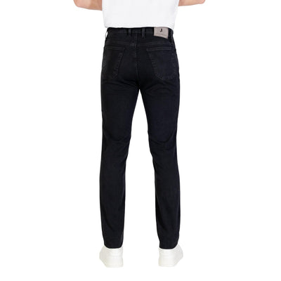 Jeckerson Jeans Uomo Neri con Zip e Bottone Tasche Anteriori e Posteriori - Jeans Cotone Elastan