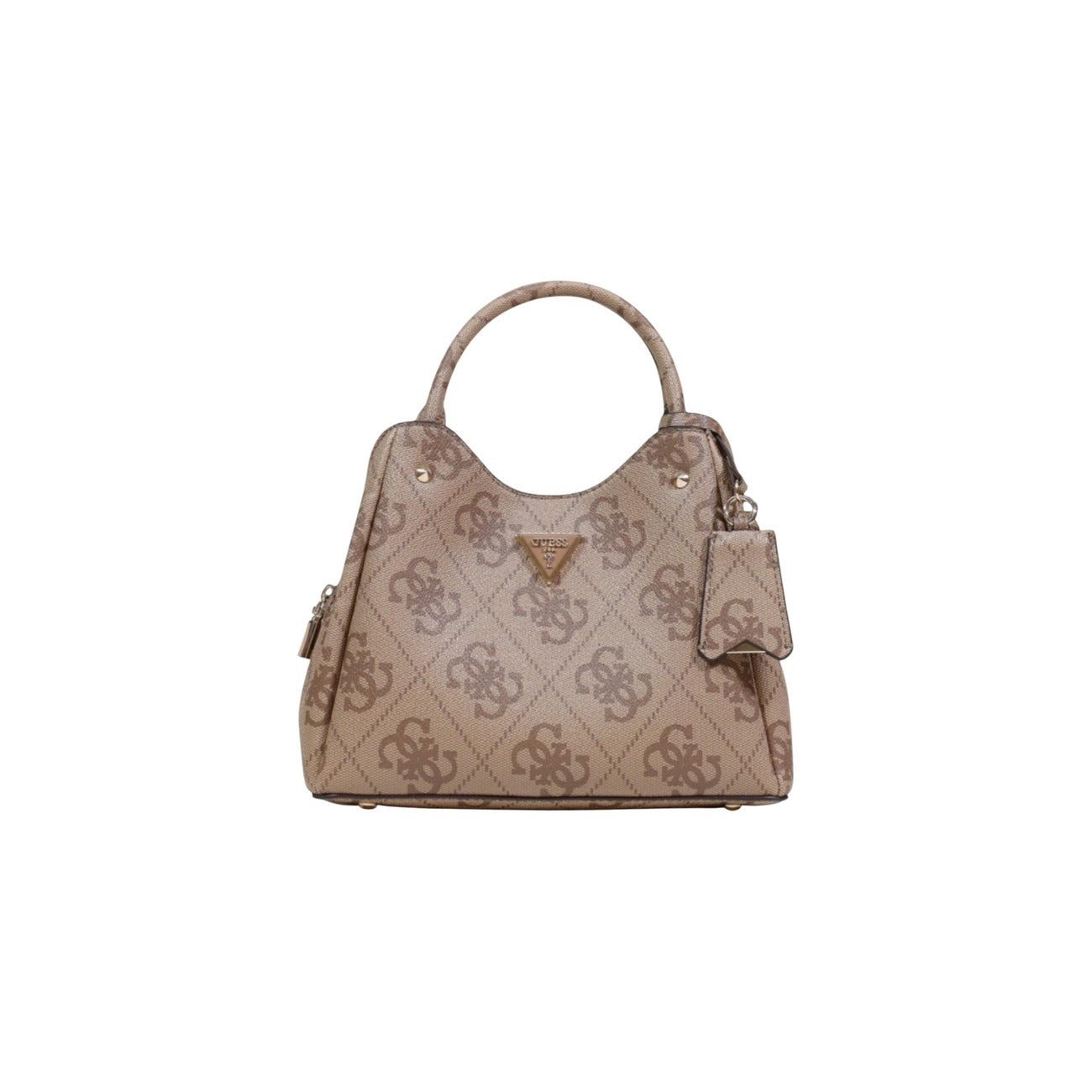 Borsa Guess MERIDIAN II SML GFRND CARRYALL donna beige con stampa cerniera tracolla tasca interna 100% poliuretano - vista frontale