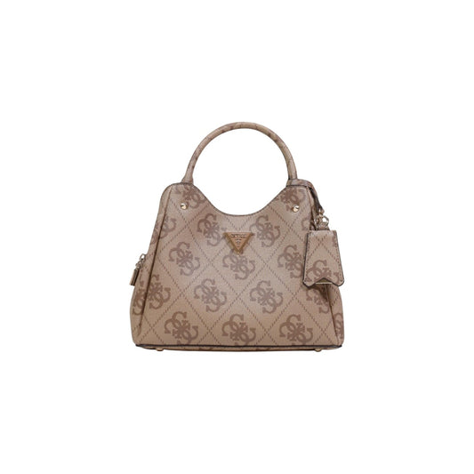 Borsa Guess MERIDIAN II SML GFRND CARRYALL donna beige con stampa cerniera tracolla tasca interna 100% poliuretano - vista frontale