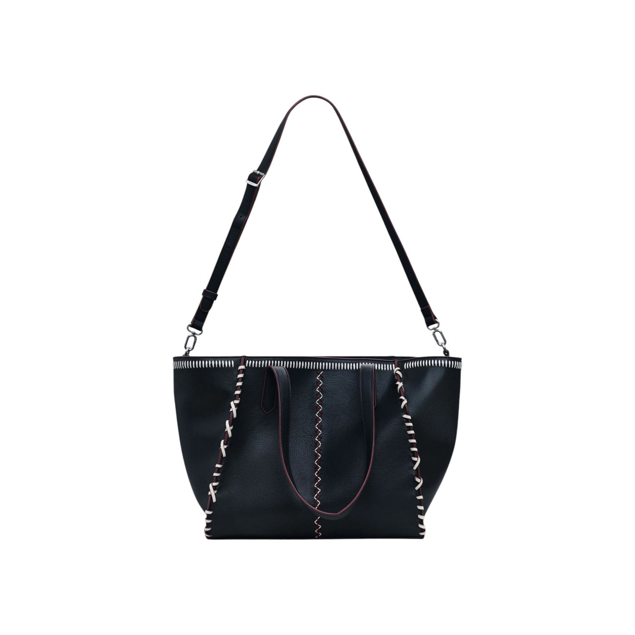 Desigual Borsa Donna Nera a Mano e Tracolla - Borsa con Tasca Interna 34.2x30x14cm