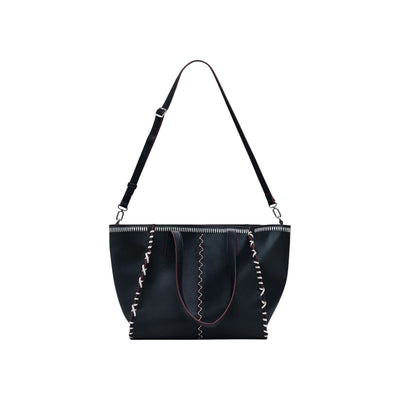 Desigual Borsa Donna Nera a Mano e Tracolla - Borsa con Tasca Interna 34.2x30x14cm