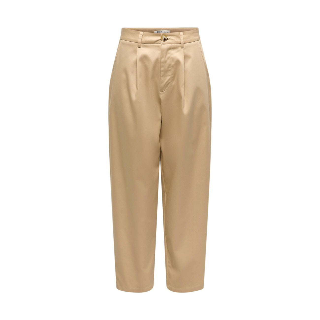 Pantaloni Barrel Chino Only; Beige. Taglio cropped alla caviglia, piega centrale, tessuto stretch resistente. Vestibilità contemporanea e confortevole. Il passe-partout 4 stagioni per ogni occasione. Frontale stesa 