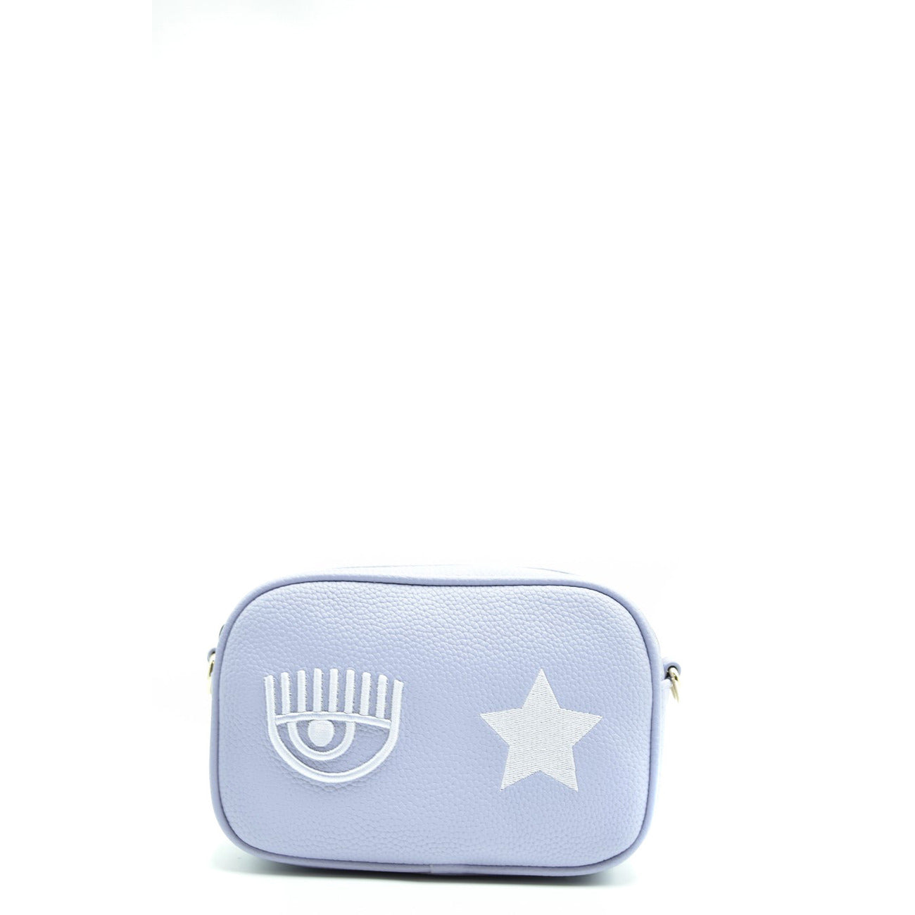 Chiara Ferragni Women's Light Blue Shoulder Bag - Zippered Bag with Internal Pockets