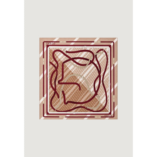 Foulard donna Guess Yvonne Logo 120x120 – Sciarpa quadrata stampa catene e logo.