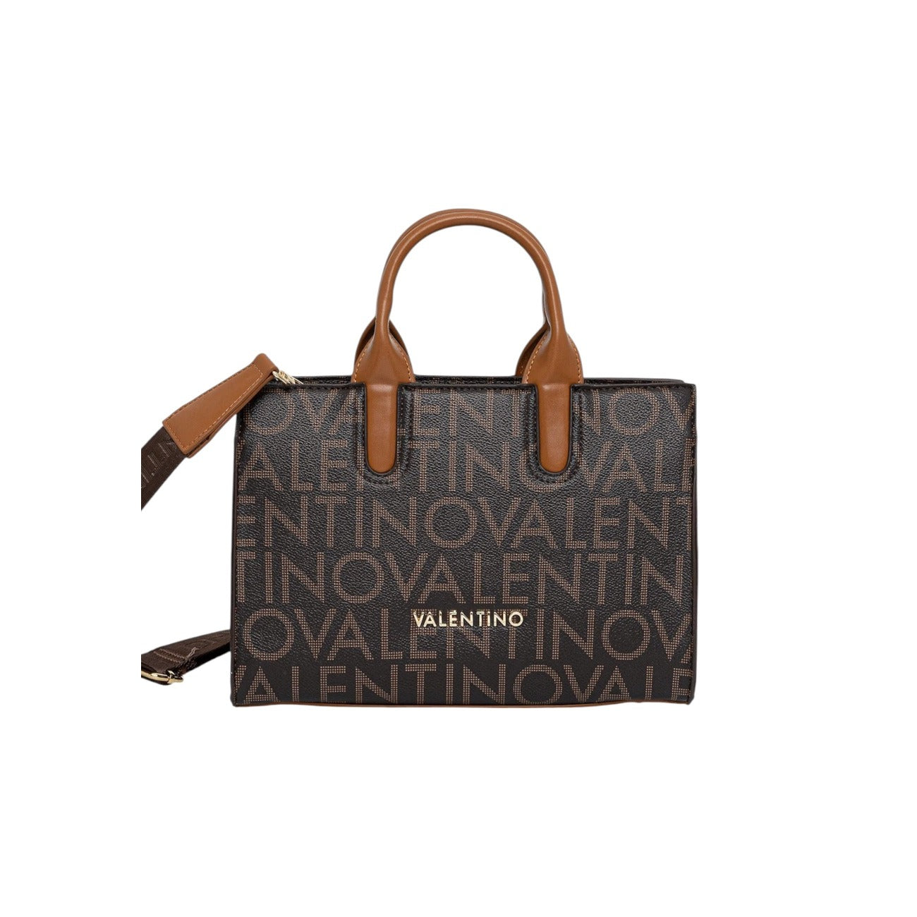 Valentino Bags Borsa Donna Marrone a Mano Tracolla con Cerniera - Borsa Poliuretano Tasca Interna 28.5x19x11.5cm