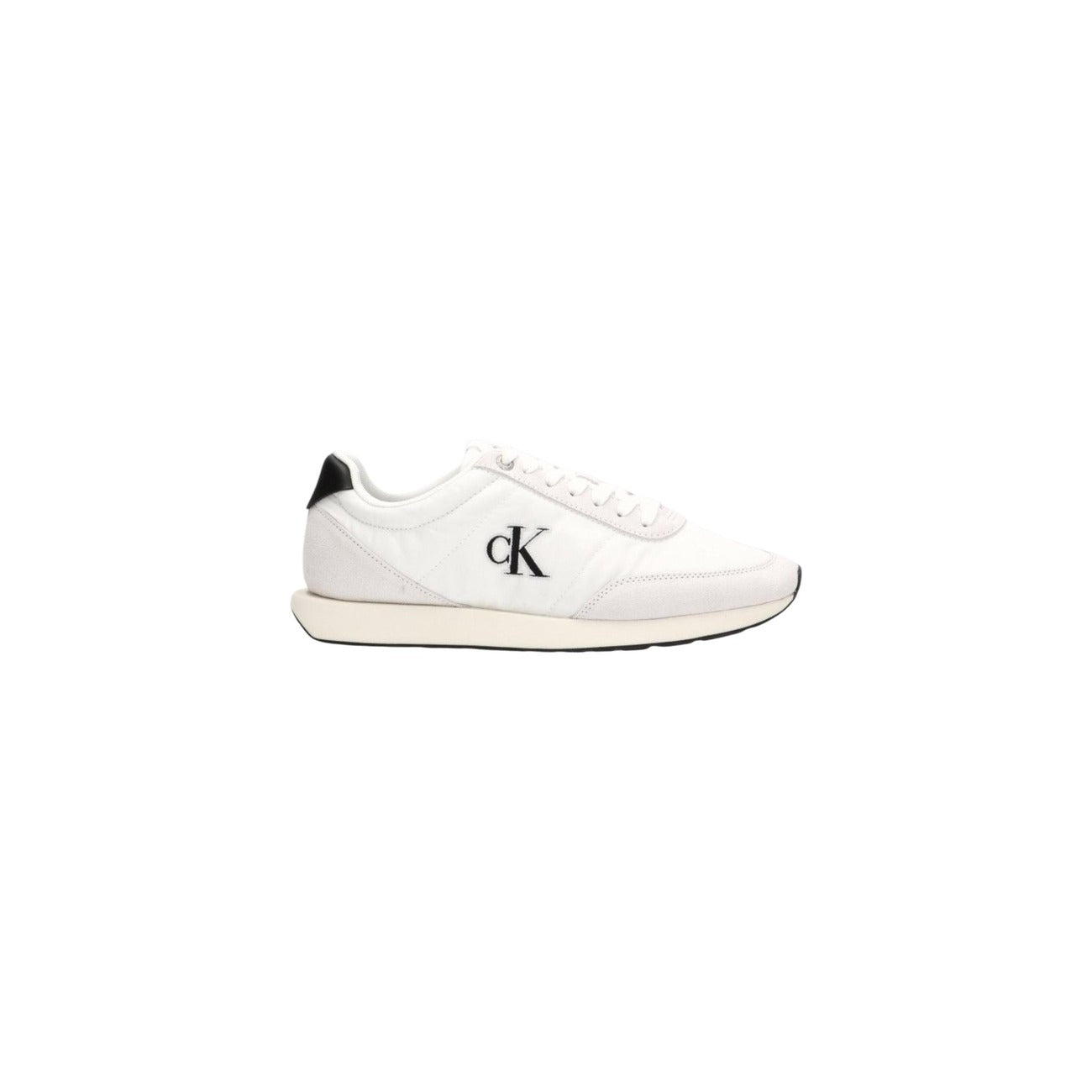 sneaker bassa Calvin Klein Jeans Retro Runner di colore bianco brillante/nero Vista laterale 