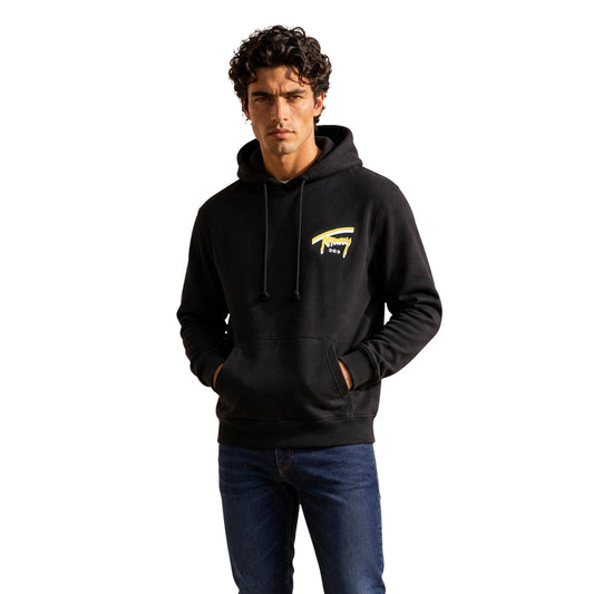 Felpa Tommy Hilfiger Jeans uomo nera DM0DM23583 graffiti NYC. Felpa in cotone con cappuccio, tasca a marsupio frontale e grafica logo Tommy street art stampata sul petto e sul retro, abbigliamento casual uomo.