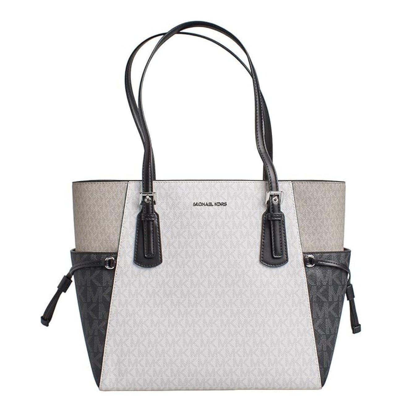 Borsa Michael Kors donna nera a mano con manici tracolla removibile cerniera 100% pelle - vista frontale

