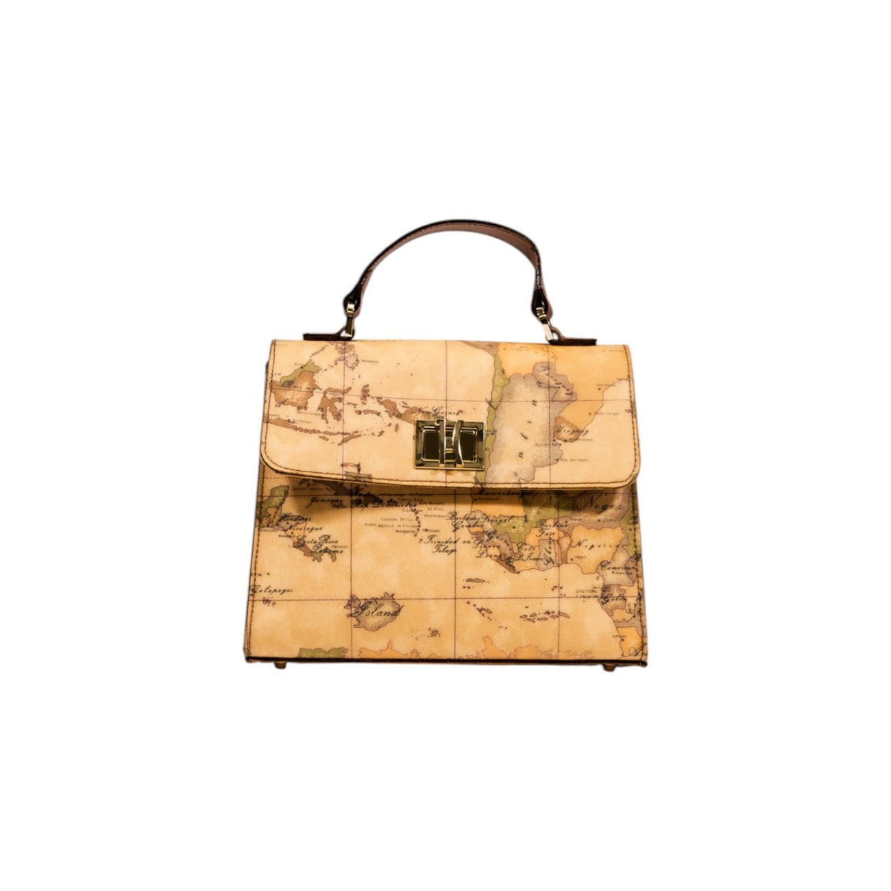 Alviero Martini Prima Classe Borsa Donna Beige Mano Tracolla Bottone Gancio Geometrica Pelle 100% 23x19x10 cm C E064 6000